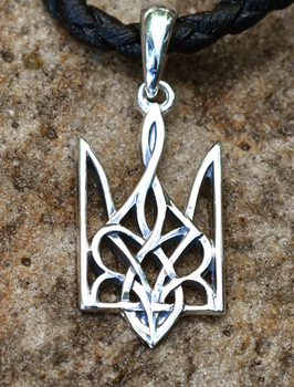 Кулон Тризуб зі шнуром 50 см. Срібло 925°. (АРТ. №116/50) Dadiverin Jewelry