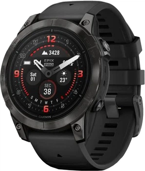Смарт-годинник Garmin epix Pro (Gen 2) Sapphire Edition 47 mm Carbon Grey DLC Titanium with Black Band (010-02803-11)