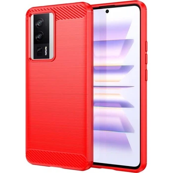 Силіконовий (TPU) чохол UniCase Carbon для Xiaomi Poco F5 Pro / Redmi K60 / Redmi K60 Pro - Red