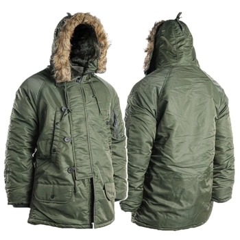 Куртка парка Аляска с мехом US N3B TEESAR® PARKA Оливковая M