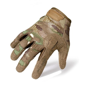 Тактические военные перчатки WTACTFUL повнопалые, сенсорные multicam L