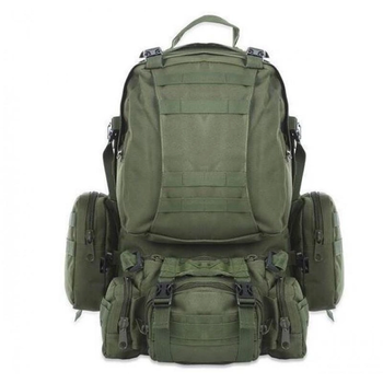 Рюкзак тактичний з 3 підсумками Tactical Backpack Олива на 55 літрів з кріпленням MOLLE