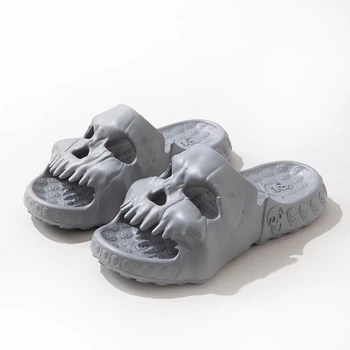 Повседневные тапочки Skull для пляжа и улицы Серые 39р 25.5см Без бренда (Skslip39gray)