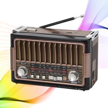 Портативный FM радиоприемник Golon RX BT О86 ФМ радио проигрыватель с Bluetooth USB аккумулятором фонариком от батареек и сети