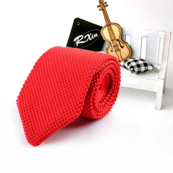 Краватка Bow Tie House Basic в'язана червона однотонна - яскрава 09038