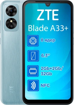 Мобільний телефон ZTE Blade A33+ 2/32GB Blue