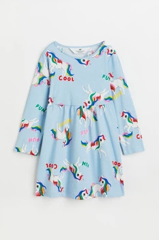 Сукня довгий рукав блакитна Єдинороги H&M 92см (400092635)