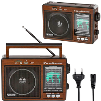 Радіоприймач 3в1, з МР3-плеєром, SD та USB, FM,SW,AM, GOLON RX-9966UAR