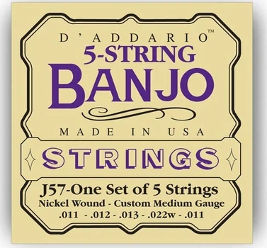 Струны для банджо D'Addario J57 Nickel Custom Medium 11-22