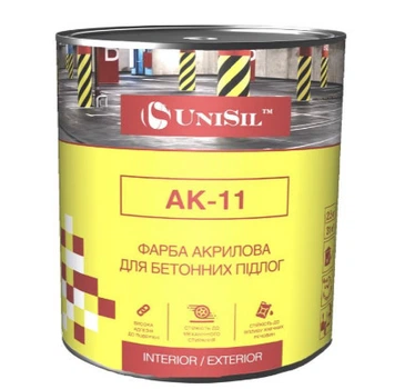 Краска акриловая АК-11 для бетонных полов, ТМ "Unisil", База С, 2,5л (1759408972)