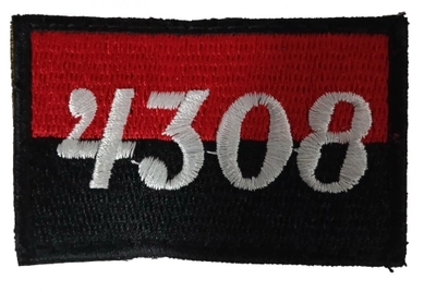 Шеврон плашка Tactic4Profi ввшивка "4308 прапор" черно-красный (7,5*4,5)