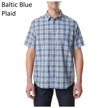 Рубашка 5.11 HUNTER PLAID SHORT SLEEVE SHIRT, 71374 Medium, Baltic Blue Plaid
