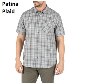 Рубашка с коротким рукавом 5.11 CARSON PLAID SHORT SLEEVE SHIRT 71394 Large, Patina Plaid