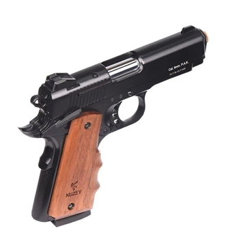 Стартовий пістолет Kuzey 911 SX#4 Black/Brown Wooden Grips
