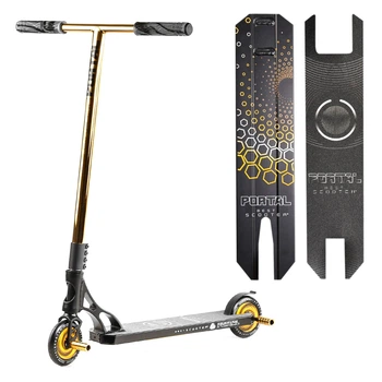 Трюковый самокат Best Scooter Portal PL-91977 с рулевой системой HIC, колеса 120 мм + 2 пеги, Золотистый