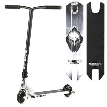 Трюковий самокат Best Scooter Warrior Т-30401 з кермовою системою HIC, колеса 120 мм + 2 пеги, Чорно-сріблястий