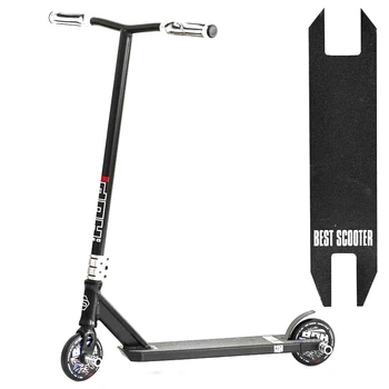 Трюковий самокат Best Scooter HOP N-16180 з кермовою системою HIC, колеса 120 мм + 2 пеги, Чорно-сріблястий