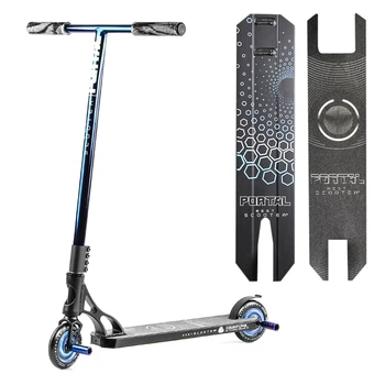 Трюковий самокат Best Scooter Portal PL-71744 з кермовою системою HIC, колеса 120 мм + 2 пеги, Чорно-синій