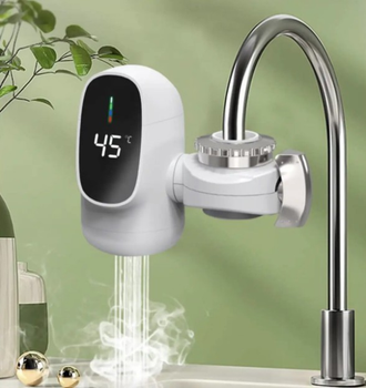 Проточный водонагреватель насадка на кран Water Heater ZSW-D03 c LCD дисплеем белый