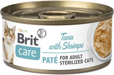 Вологий корм для стерилізованих котів Brit Care Cat CF тунець та креветки 70 г (8595602545513)