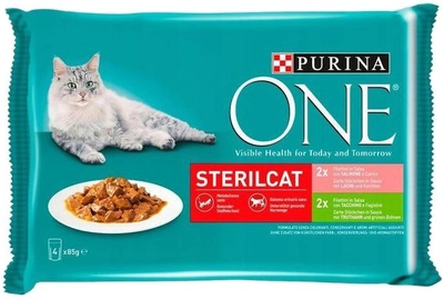 Mokra karma dla kotów po sterylizacji Purina One sterilcat mix smaków 4x85 g (7613038648293)