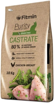 Sucha karma dla dorosłych kotów po kastracji Fitmin Purity Castrate z smakiem kurczaka 10 kg (8595237013456)