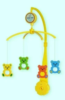 Детская музыкальная карусель механическая для кроватки Мишки Alexis Baby Mix, 36х9,5х51,5 см.