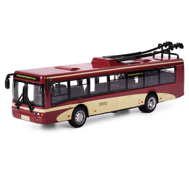 Дитяча іграшка АВТОПРОМ Тролейбус 6407B "Автопарк" 1:72 металевий (Червоний)