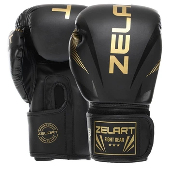 Перчатки для бокса и единоборств Zelart Fight Gear 0870 10 унций Black-Gold