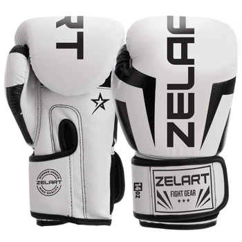 Перчатки для бокса и единоборств Zelart Fight Gear 5698 12 унций White-Black