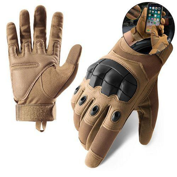 Рукавички тактичні сенсорні BDA; M/8; Койот. Універсальні тактичні рукавички з пальцями. Армійські рукавички
