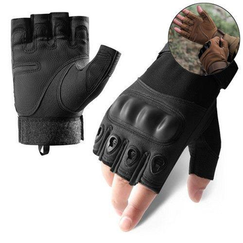 Рукавички тактичні BDA; XL/10; Чорний. Універсальні тактичні рукавички без пальців. Армійські рукавички