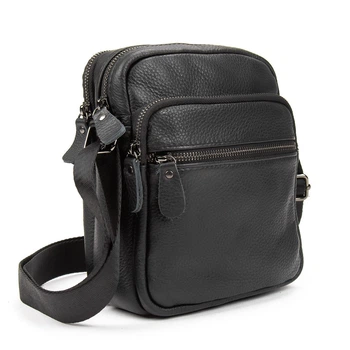 Кожаный небольшой мессенджер на два отделения Tiding Bag M56-2004A