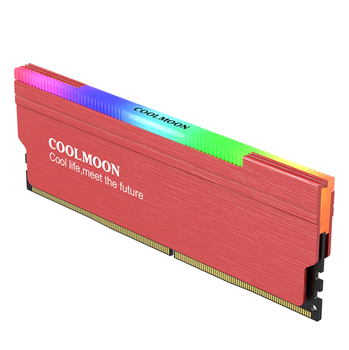Радиатор алюминиевый для оперативной памяти Coolmoon CR-D134S ARGB Красный (для DDR ОЗУ)