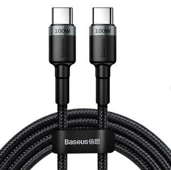 Кабель Baseus Cafule Type-C to Type-C 2м PD2.0 100Вт 5A 20В Black/Grey (CATKLF-ALG1)