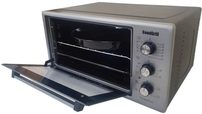 Электрическая печь с конвекцией 50 л выпечка пицца GoodGrill GR-5001TR_g 4 режима 1300W термостат 300 термоизоляция Эмаль электродуховка настольная мини печка графит Турция