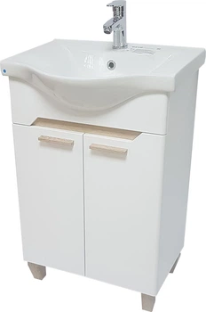 Тумба підлогова ВАНЛАНД Gray G-60 W біла з умивальником Basic 60