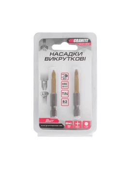 Насадка викруткова GRANITE PH1 50 мм ¼" S2/TITAN набір 2 шт 10-01-510