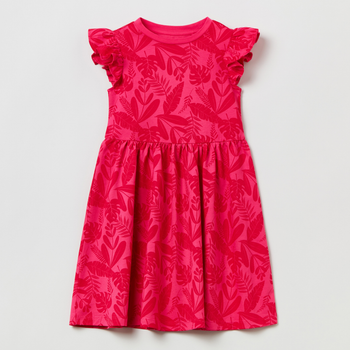 Sukienka młodzieżowa dziewczęca elegancka OVS Aop Dress Lt Magenta + Aop 1799869 140 cm Różowa (8056781062876)