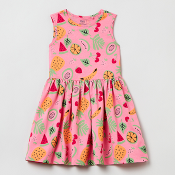 Sukienka letnia dla dziewczynki OVS Aop Dress 15-2216 Aop 1804224 116 cm Różowa (8056781108383)