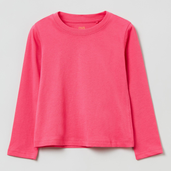 Дитяча футболка з довгими рукавами для дівчинки OVS Solid T-Shir Fandango Pin 1822512 122 см Рожева (8056781593721)