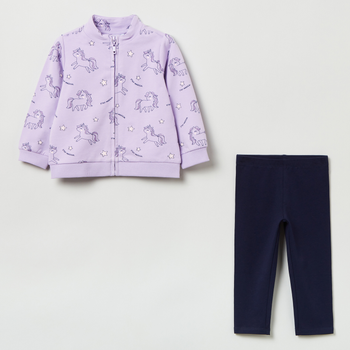 Komplet (bluza + legginsy) dla dzieci OVS Full Zip Aop Lilac Breeze 1817459 98 cm Fioletowa (8056781509371)