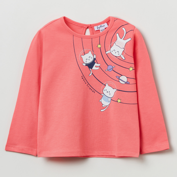 Дитяча футболка з довгими рукавами для дівчинки OVS T-Shirt W/Pr Shell Pink 1817543 86 см Рожева (8056781510186)