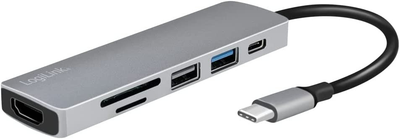Hub USB 6 w 1 Logilink USB Type-C (4052792053067)