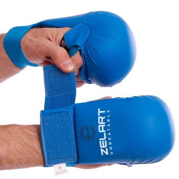 Перчатки для карате накладки для карате Zelart Fight Gear 7250 размер L Blue