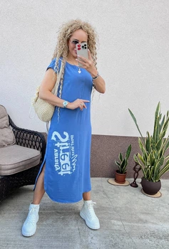 Fashions • Женское летнее платье "Varsity street" Fashions 56 джинс (9206-ди)