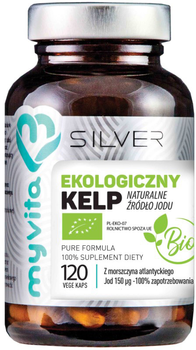 Suplement diety Myvita Silver Kelp 100% Bio 120 kapsułek dla wsparcia tarczycy (5903021591197)