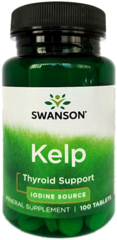Дієтична добавка Swanson Келп 225 мкг 100 таблеток для підтримки щитовидної залози (87614117812)