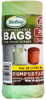 Пакети для сміття з ручками BioBag 20 л біорозкладні 20 шт (7035961840528)