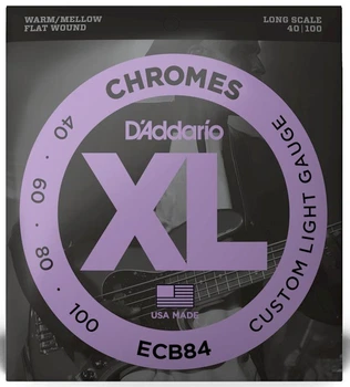 Струны для бас-гитары D'Addario ECB84 XL CHROMES BASS CUSTOM LIGHT (40-100)